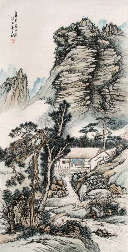 刘光城 青绿山水 立轴